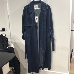 Dynamite Blue Trench Coat Oversized Fit Classic Style